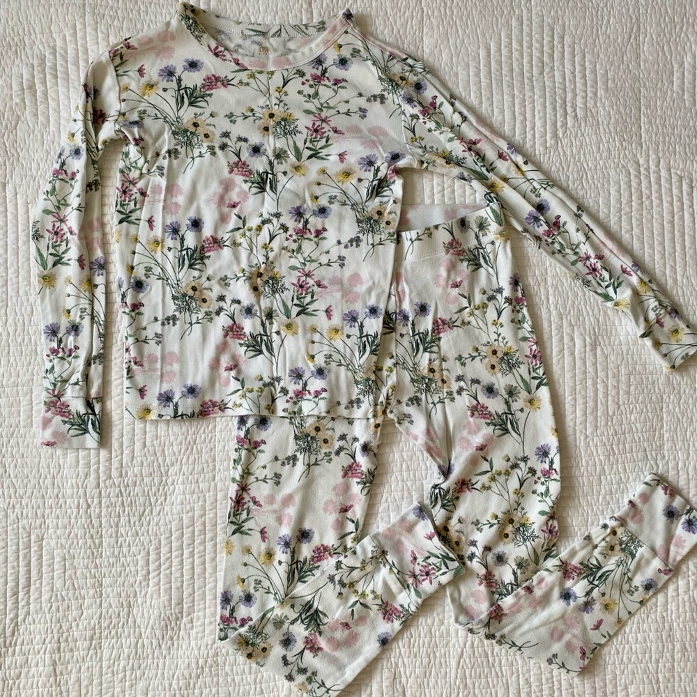 GAP Kids Organic Brushed Cotton PJ Set Floral 10Y